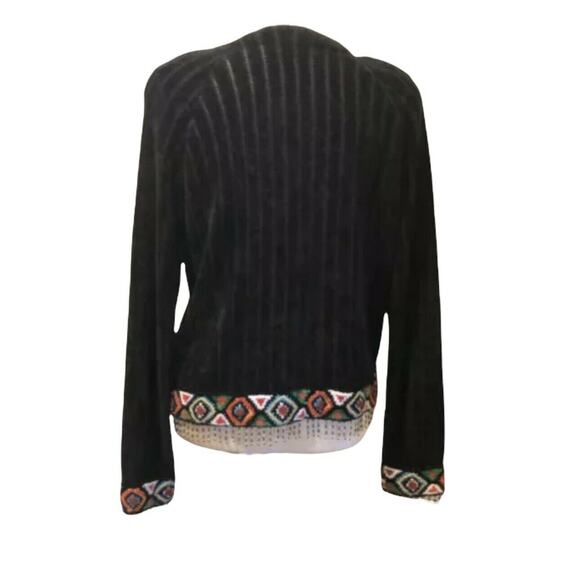 Berek Takako Sakon Beaded Chenille Cardigan Sweater M Boho Southwestern Tassel - Picture 12 of 16
